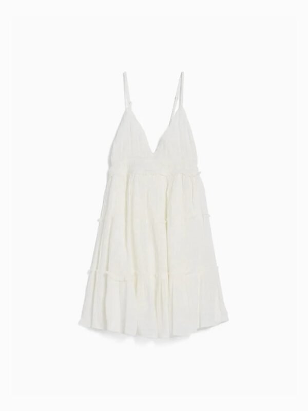 Mini dress with ruffled straps Pearl