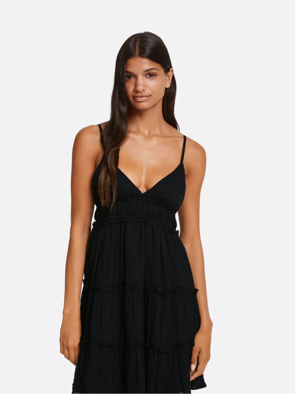 Mini dress with ruffled straps orchid - Image 2