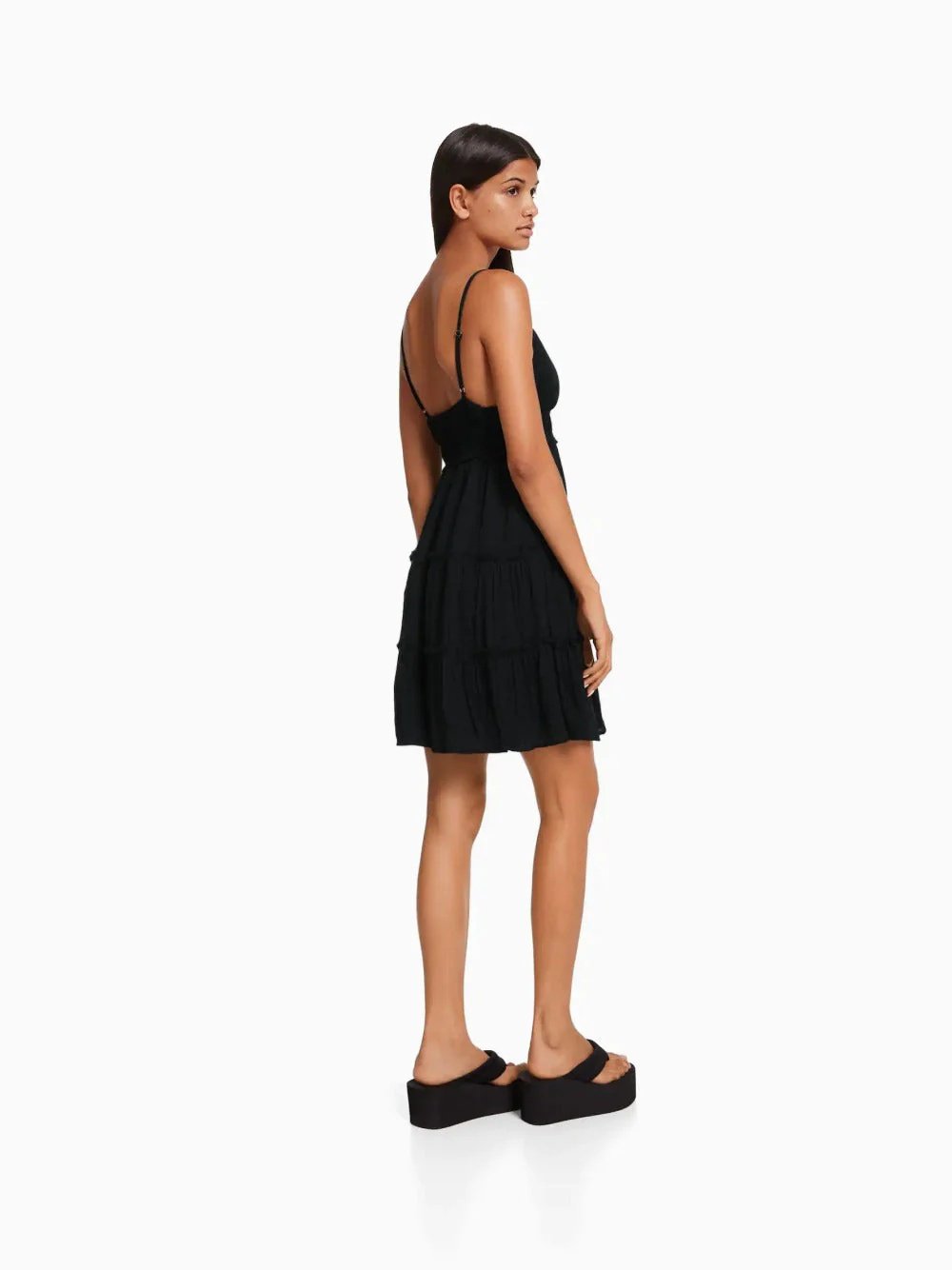 Mini dress with ruffled straps orchid - Image 3